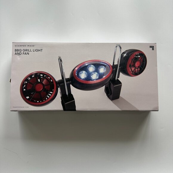 Sharper Image BBQ Grill Light & Fan Black & Red - Picture 1 of 6
